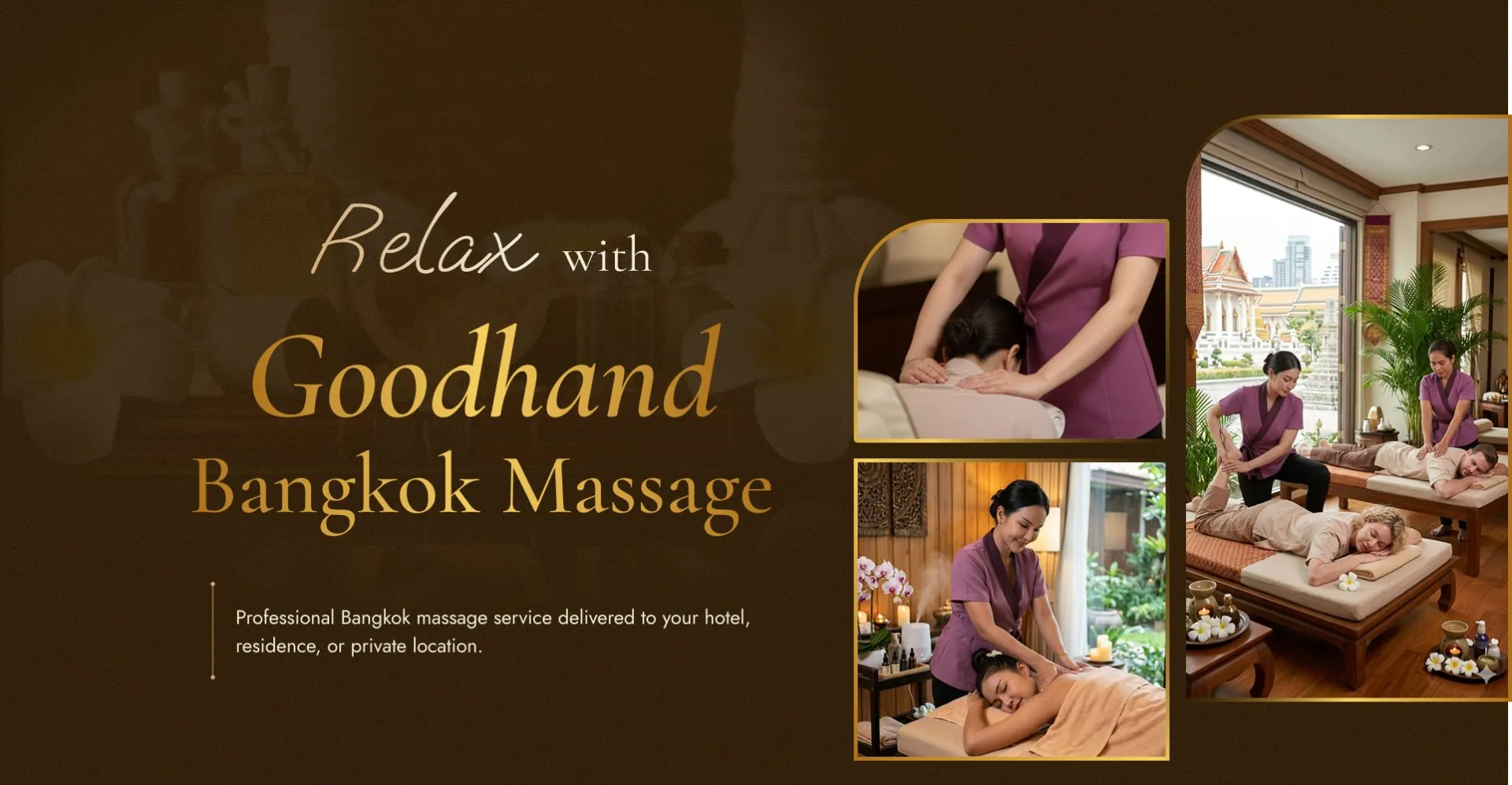 Professional Bangkok massage service delivered to your hotel, residence, or private location.